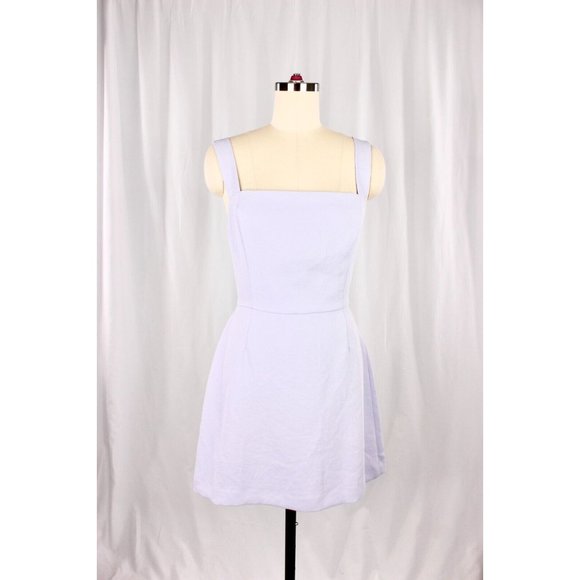 NWOT Aritzia WILFRED New Ecoulement Lilac Basketweave Tie Back Mini Dress Size 8